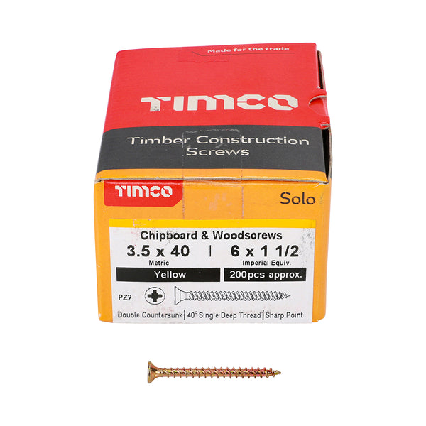 TIMCO Solo Countersunk Gold Woodscrews