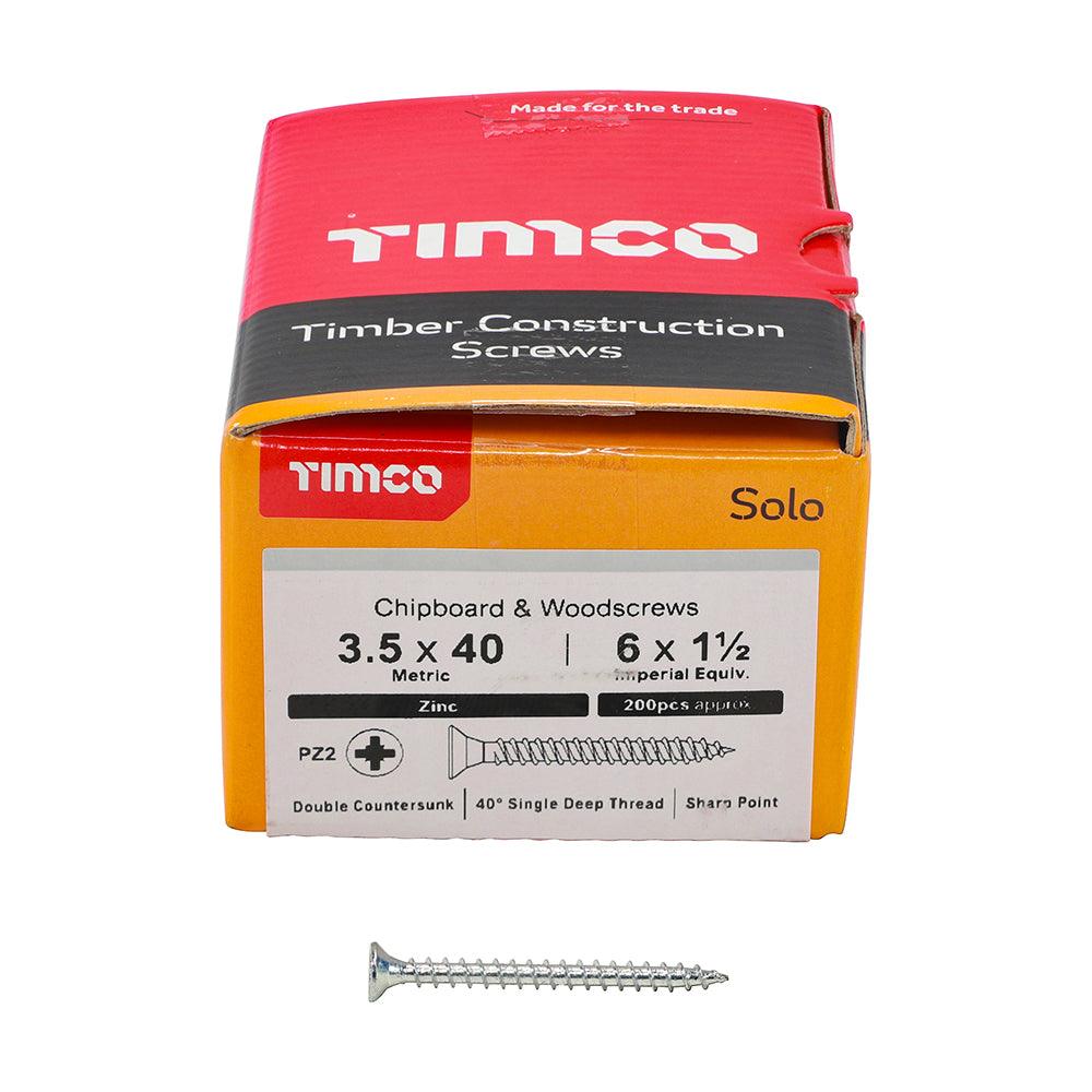 TIMCO Solo Countersunk Silver Woodscrews