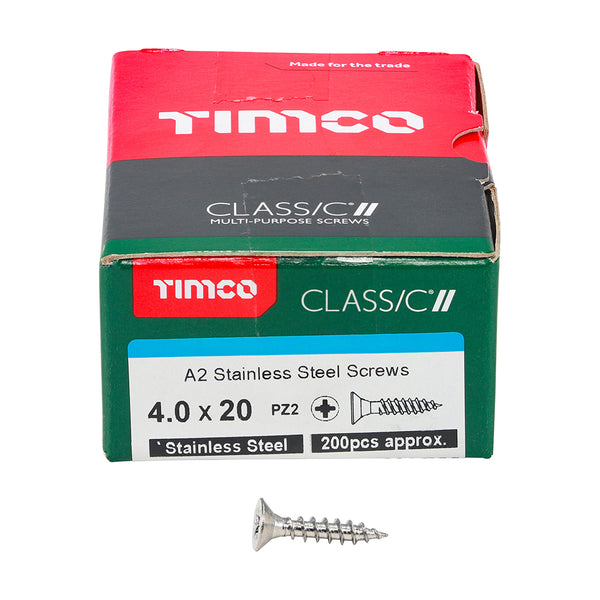 TIMCO Classic Multi-Purpose Countersunk A2 Stainless Steel Woodcrews