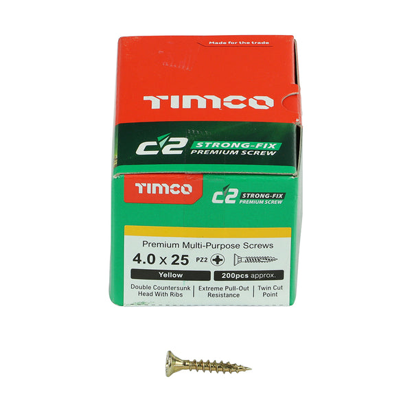 TIMCO C2 Strong-Fix Multi-Purpose Premium Countersunk Gold Woodscrews