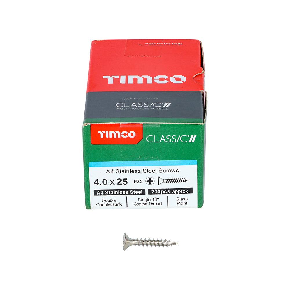 TIMCO Classic Multi-Purpose Countersunk A4 Stainless Steel Woodcrews