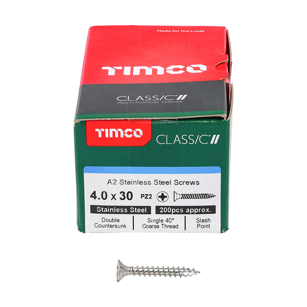 TIMCO Classic Multi-Purpose Countersunk A2 Stainless Steel Woodcrews