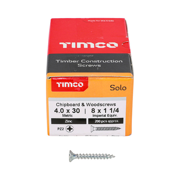 TIMCO Solo Countersunk Silver Woodscrews