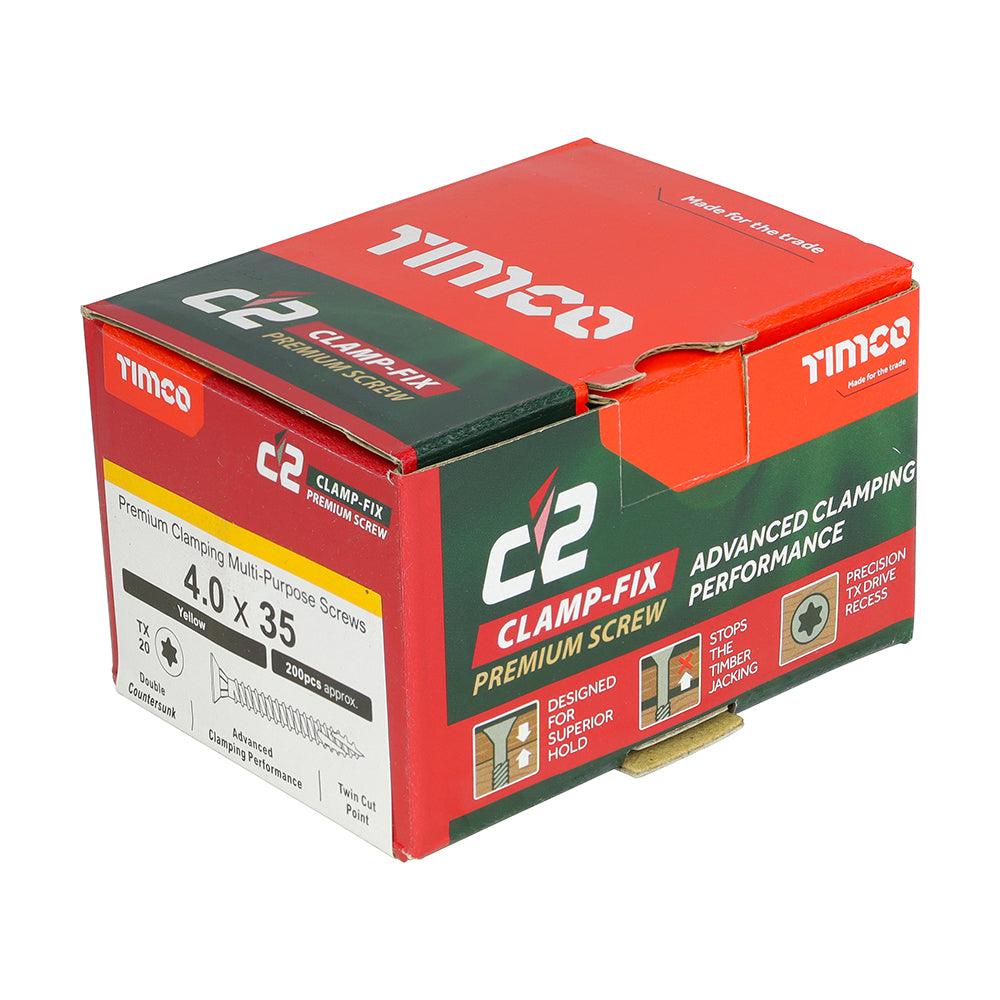 TIMCO C2 Clamp-Fix Multi-Purpose Premium Countersunk Gold Woodscrews