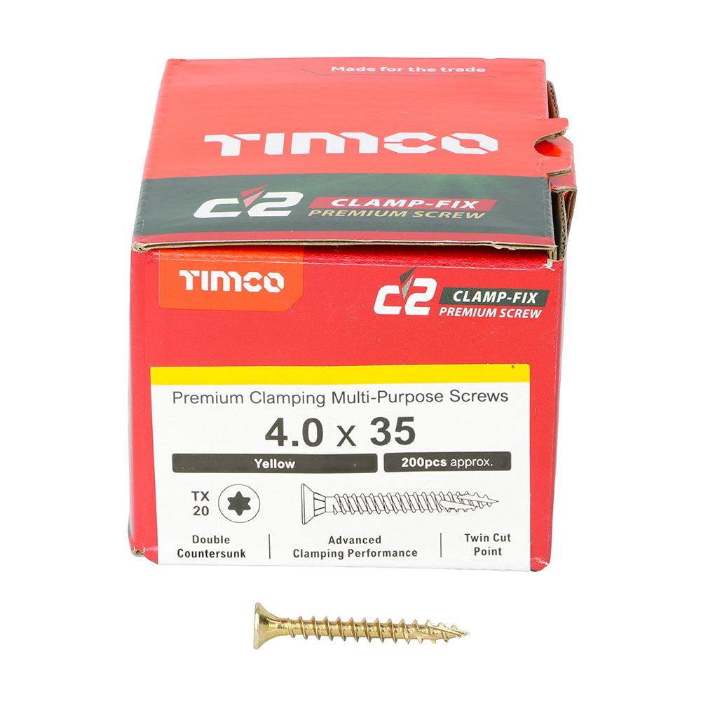 TIMCO C2 Clamp-Fix Multi-Purpose Premium Countersunk Gold Woodscrews