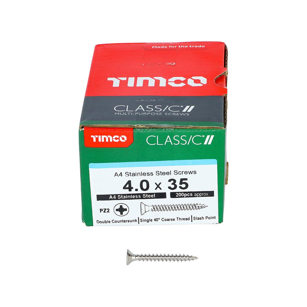 TIMCO Classic Multi-Purpose Countersunk A4 Stainless Steel Woodcrews