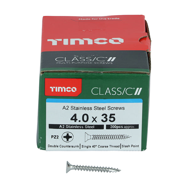 TIMCO Classic Multi-Purpose Countersunk A2 Stainless Steel Woodcrews