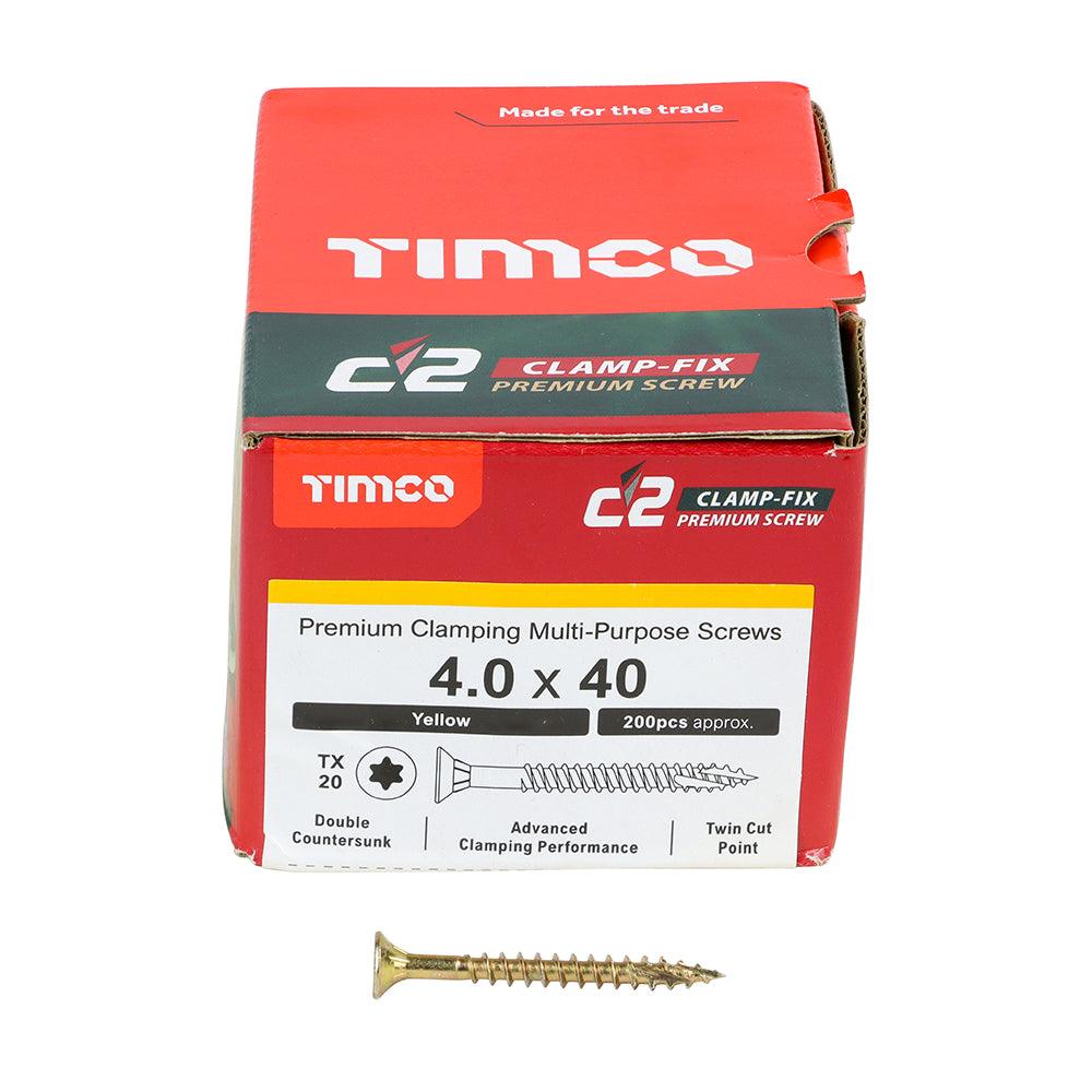 TIMCO C2 Clamp-Fix Multi-Purpose Premium Countersunk Gold Woodscrews