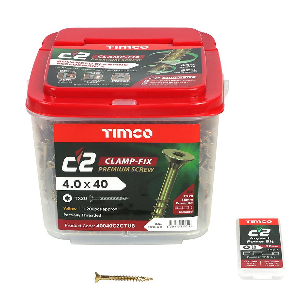 TIMCO C2 Clamp-Fix Multi-Purpose Premium Countersunk Gold Woodscrews