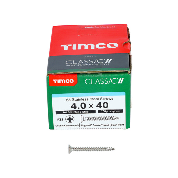 TIMCO Classic Multi-Purpose Countersunk A4 Stainless Steel Woodcrews