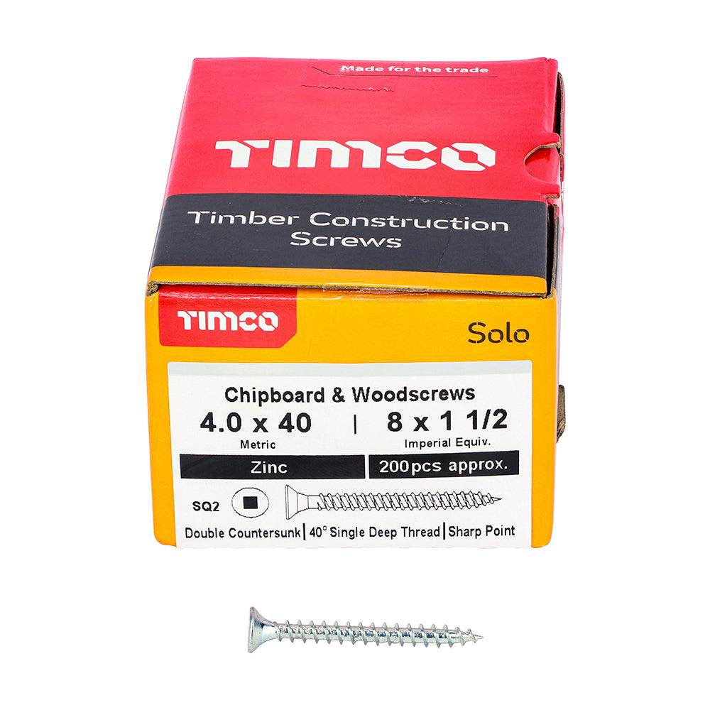 TIMCO Solo Countersunk Silver Woodscrews