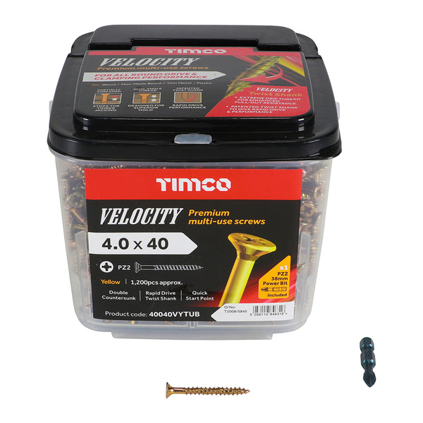 TIMCO Velocity Premium Multi-Use Countersunk Gold Woodscrews