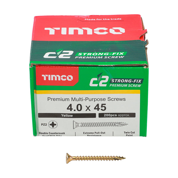 TIMCO C2 Strong-Fix Multi-Purpose Premium Countersunk Gold Woodscrews