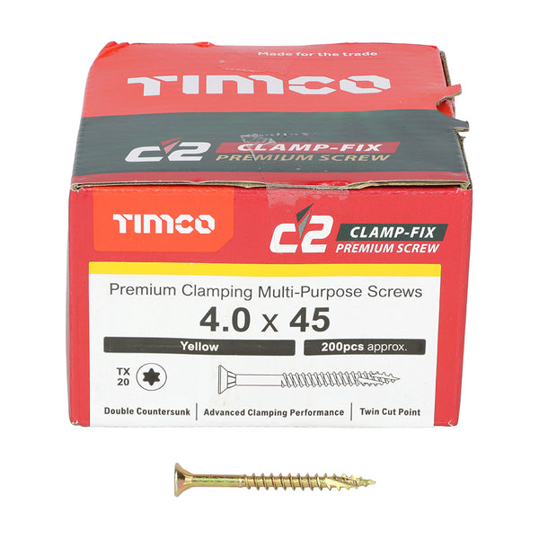 TIMCO C2 Clamp-Fix Multi-Purpose Premium Countersunk Gold Woodscrews