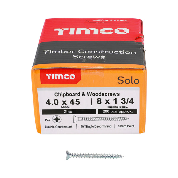 TIMCO Solo Countersunk Silver Woodscrews