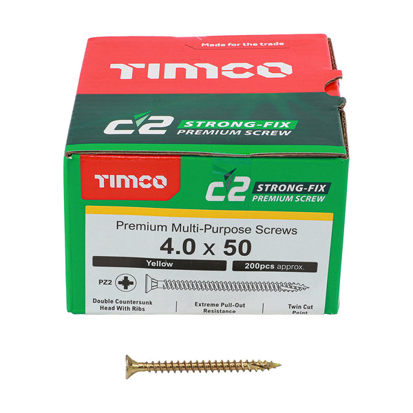 TIMCO C2 Strong-Fix Multi-Purpose Premium Countersunk Gold Woodscrews