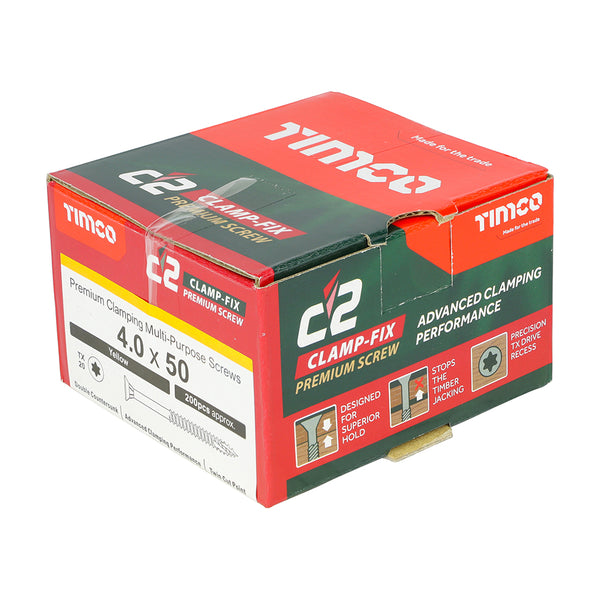 TIMCO C2 Clamp-Fix Multi-Purpose Premium Countersunk Gold Woodscrews