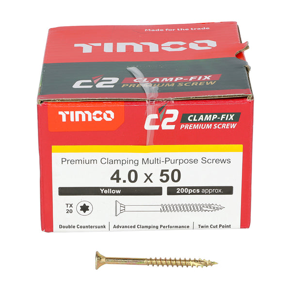 TIMCO C2 Clamp-Fix Multi-Purpose Premium Countersunk Gold Woodscrews