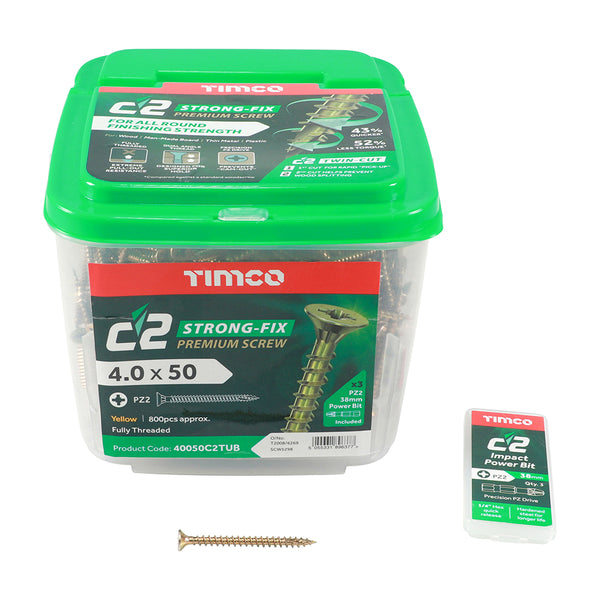 TIMCO C2 Strong-Fix Multi-Purpose Premium Countersunk Gold Woodscrews