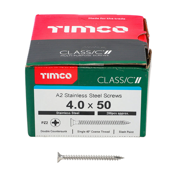 TIMCO Classic Multi-Purpose Countersunk A2 Stainless Steel Woodcrews