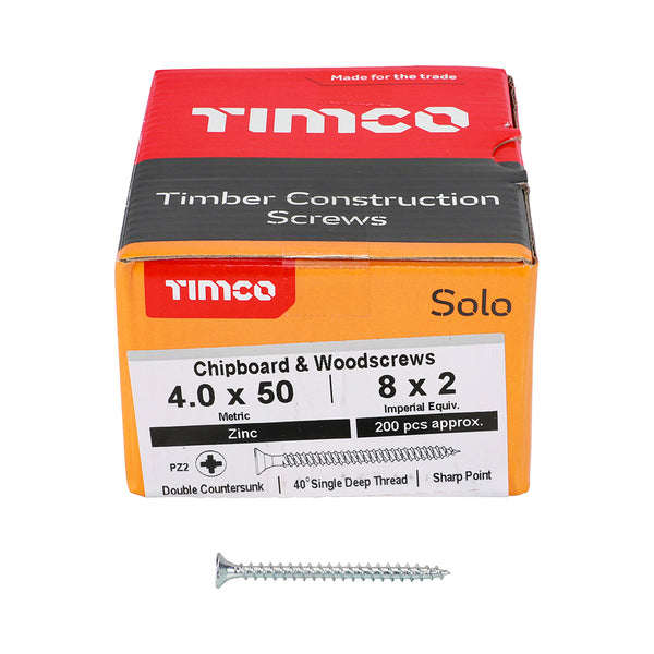 TIMCO Solo Countersunk Silver Woodscrews