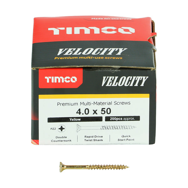 TIMCO Velocity Premium Multi-Use Countersunk Gold Woodscrews