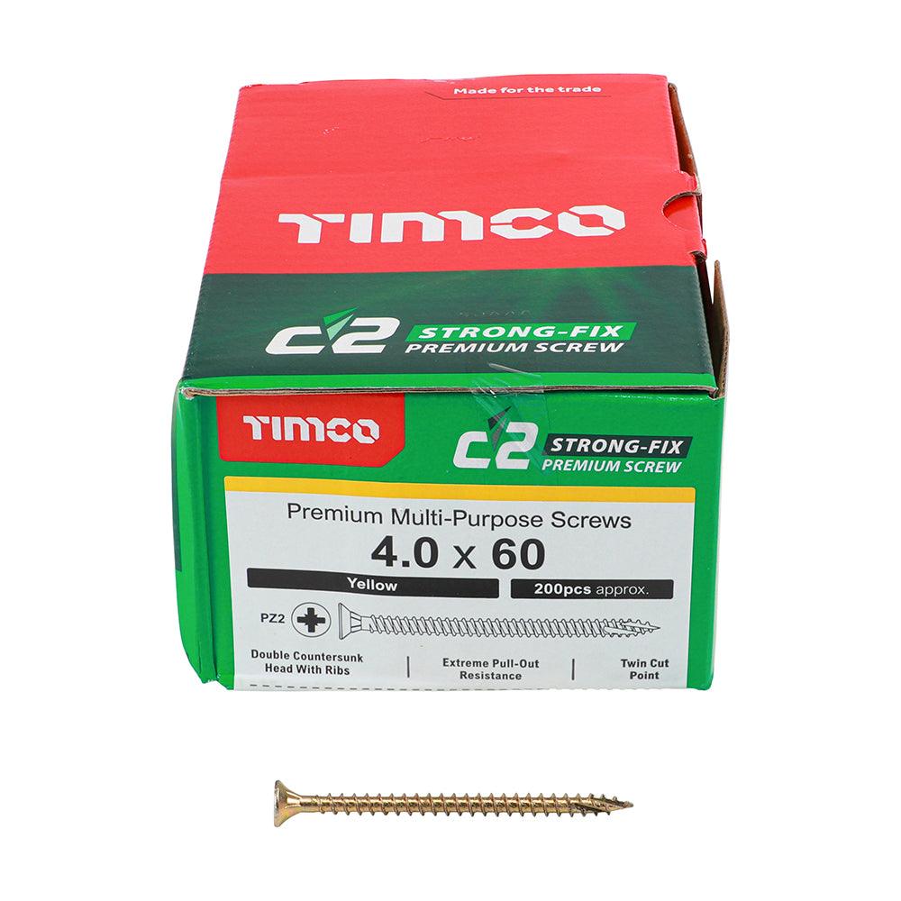 TIMCO C2 Strong-Fix Multi-Purpose Premium Countersunk Gold Woodscrews