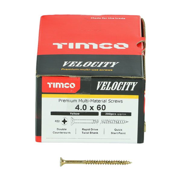 TIMCO Velocity Premium Multi-Use Countersunk Gold Woodscrews