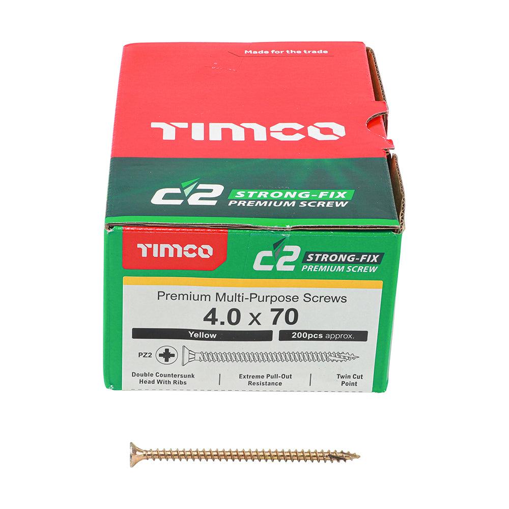 TIMCO C2 Strong-Fix Multi-Purpose Premium Countersunk Gold Woodscrews