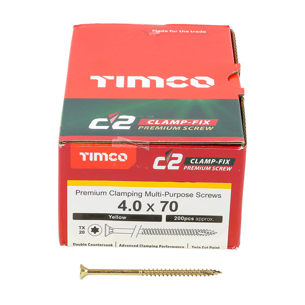 TIMCO C2 Clamp-Fix Multi-Purpose Premium Countersunk Gold Woodscrews