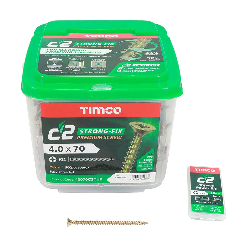 TIMCO C2 Strong-Fix Multi-Purpose Premium Countersunk Gold Woodscrews