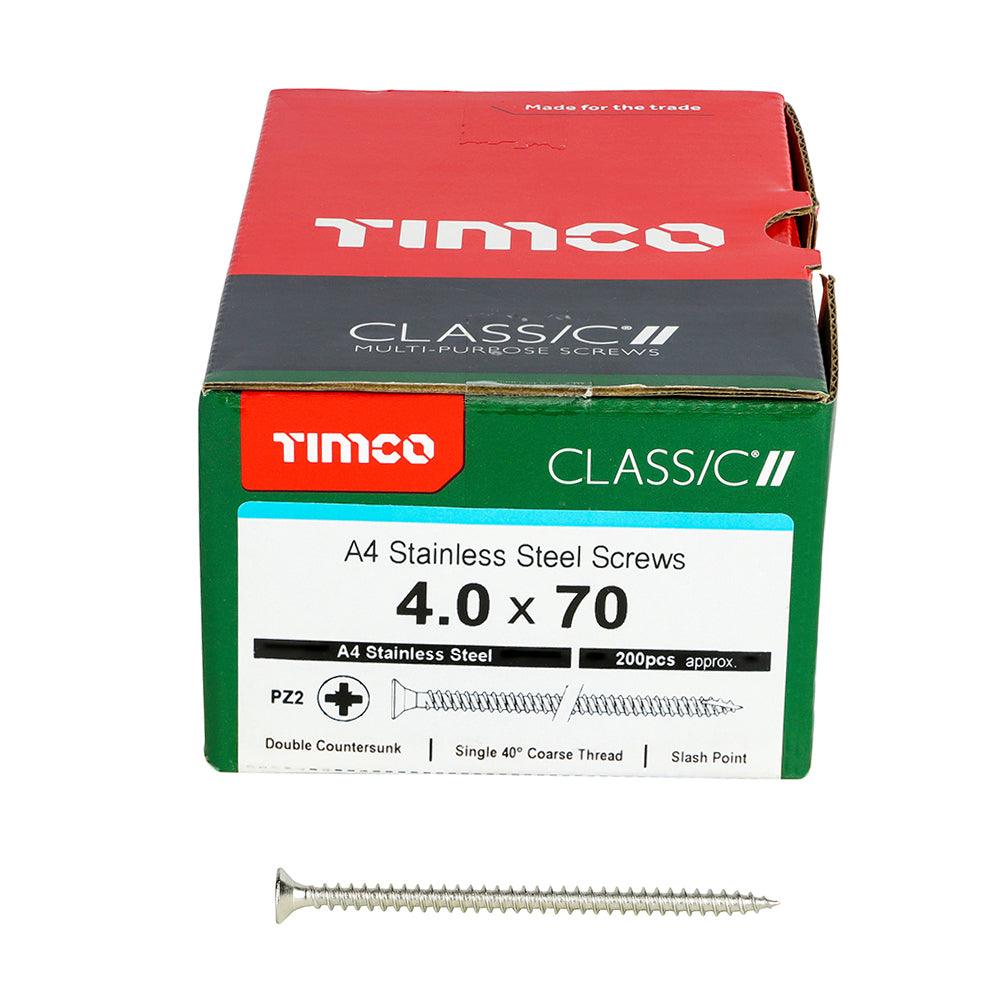 TIMCO Classic Multi-Purpose Countersunk A4 Stainless Steel Woodcrews