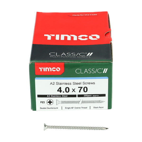 TIMCO Classic Multi-Purpose Countersunk A2 Stainless Steel Woodcrews