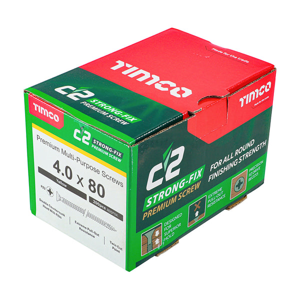 TIMCO C2 Strong-Fix Multi-Purpose Premium Countersunk Gold Woodscrews