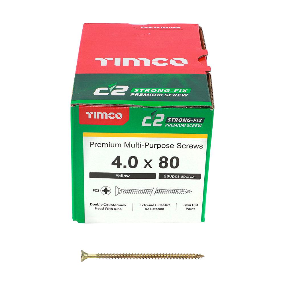 TIMCO C2 Strong-Fix Multi-Purpose Premium Countersunk Gold Woodscrews