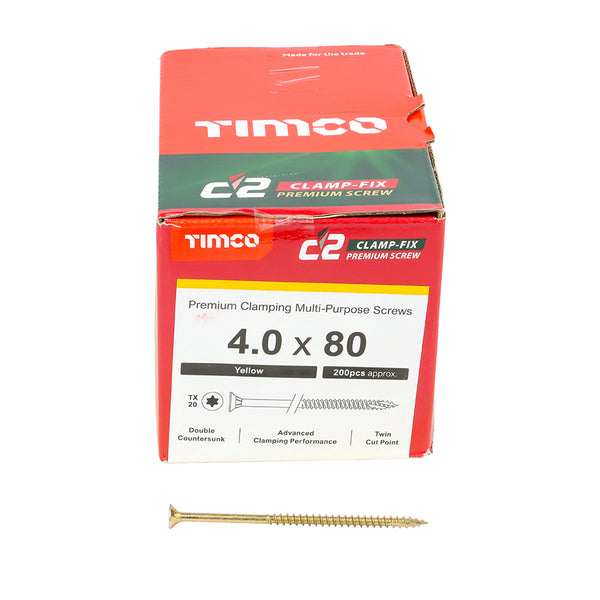 TIMCO C2 Clamp-Fix Multi-Purpose Premium Countersunk Gold Woodscrews