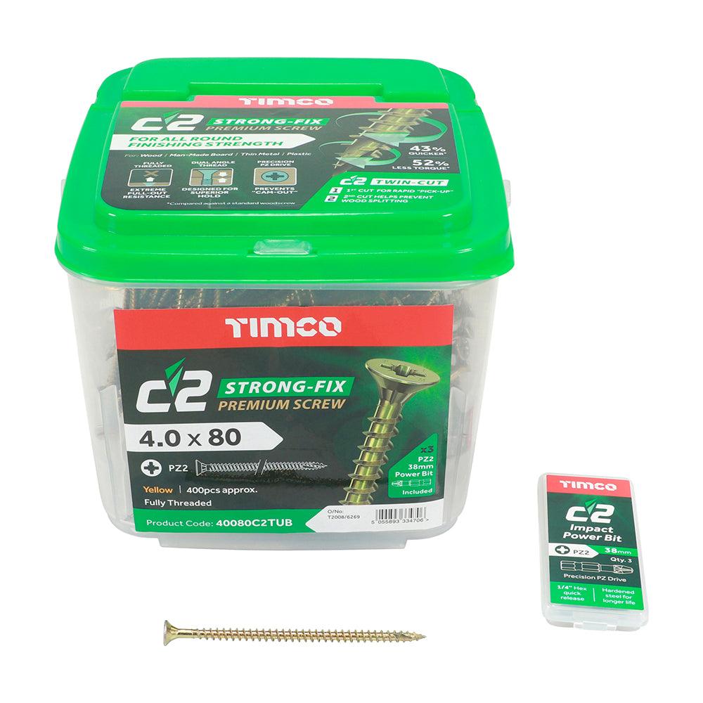 TIMCO C2 Strong-Fix Multi-Purpose Premium Countersunk Gold Woodscrews