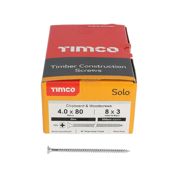 TIMCO Solo Countersunk Silver Woodscrews