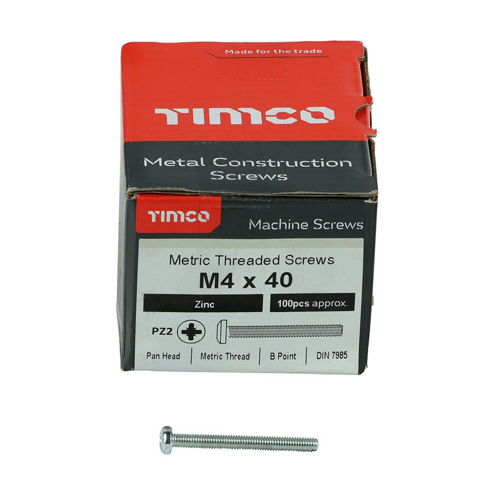 TIMCO Machine Pan Head Silver Screws