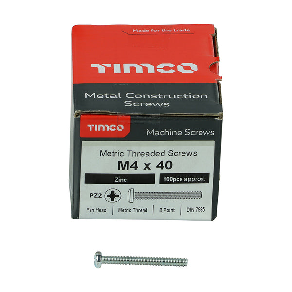 TIMCO Machine Pan Head Silver Screws