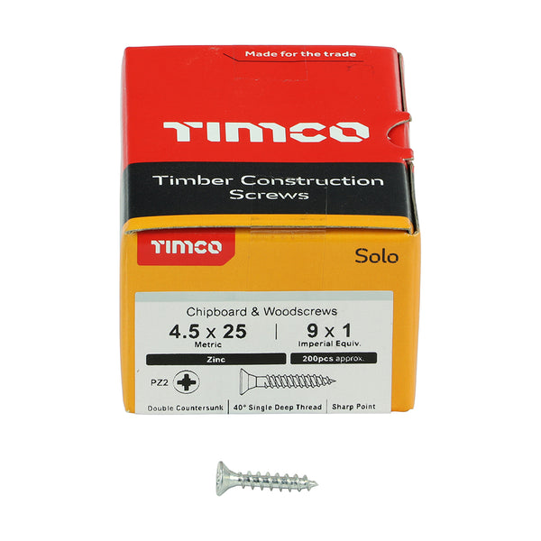 TIMCO Solo Countersunk Silver Woodscrews