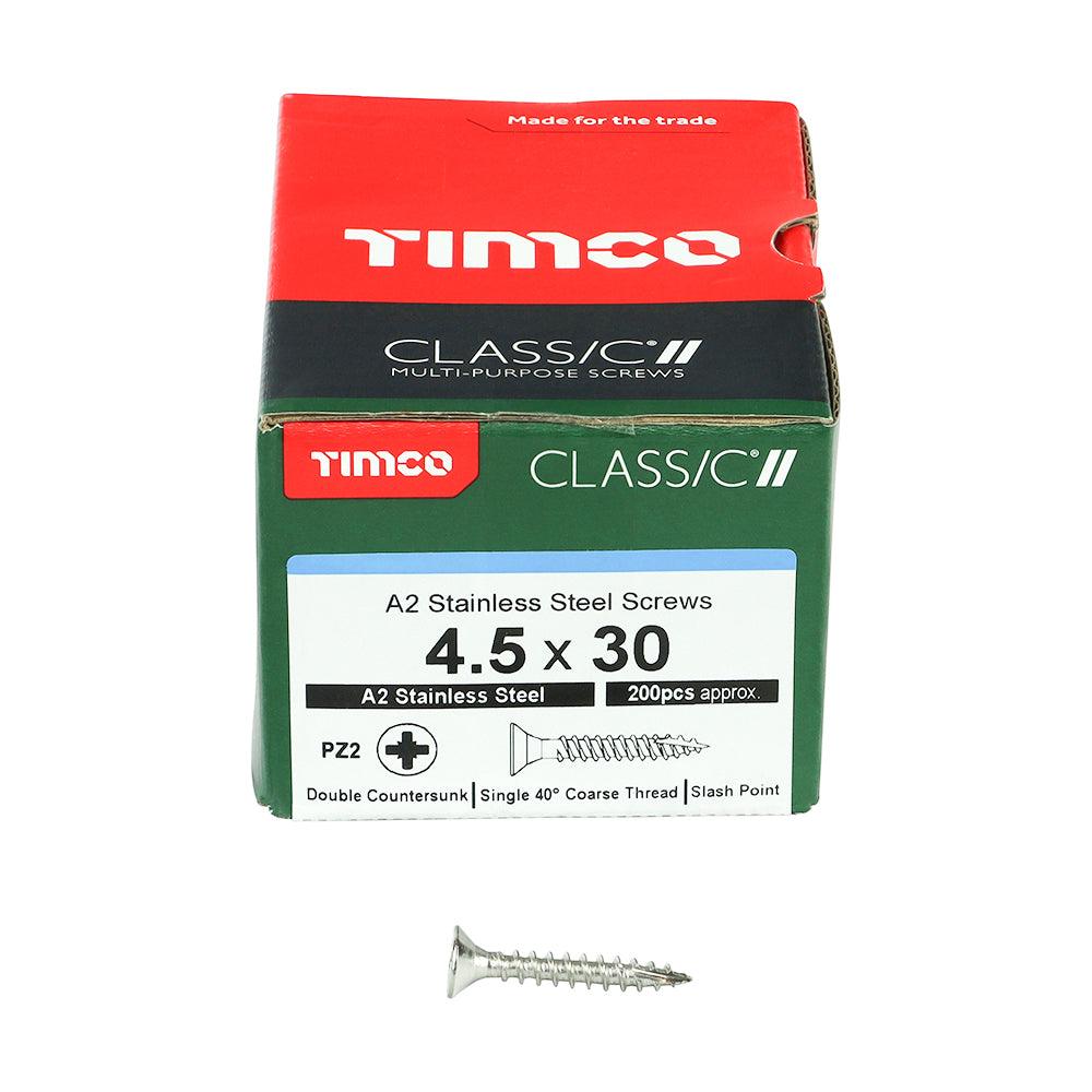 TIMCO Classic Multi-Purpose Countersunk A2 Stainless Steel Woodcrews