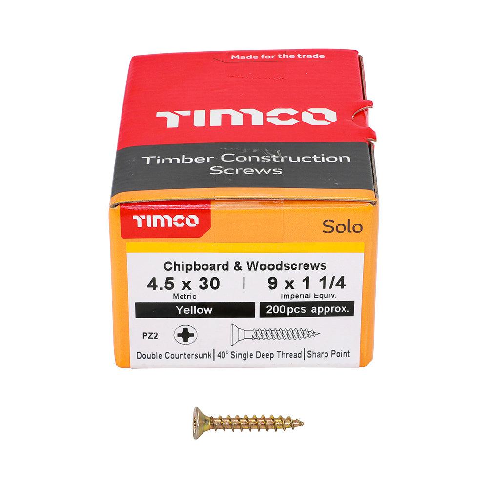 TIMCO Solo Countersunk Gold Woodscrews