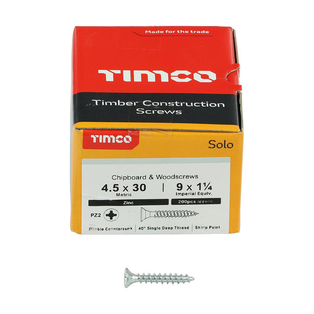 TIMCO Solo Countersunk Silver Woodscrews