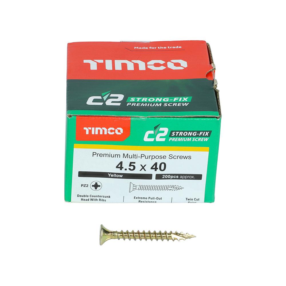 TIMCO C2 Strong-Fix Multi-Purpose Premium Countersunk Gold Woodscrews