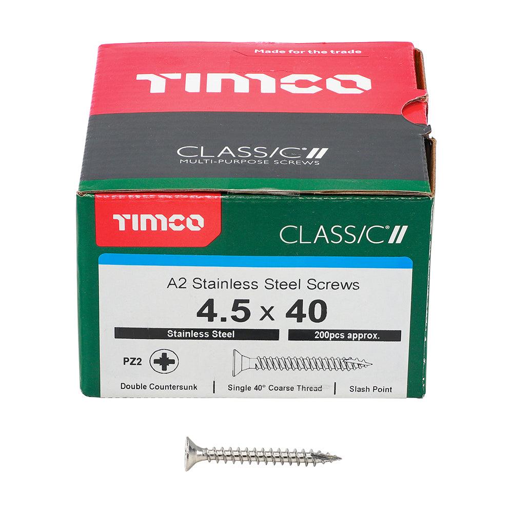 TIMCO Classic Multi-Purpose Countersunk A2 Stainless Steel Woodcrews