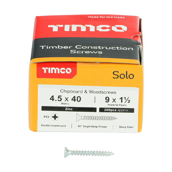 TIMCO Solo Countersunk Silver Woodscrews