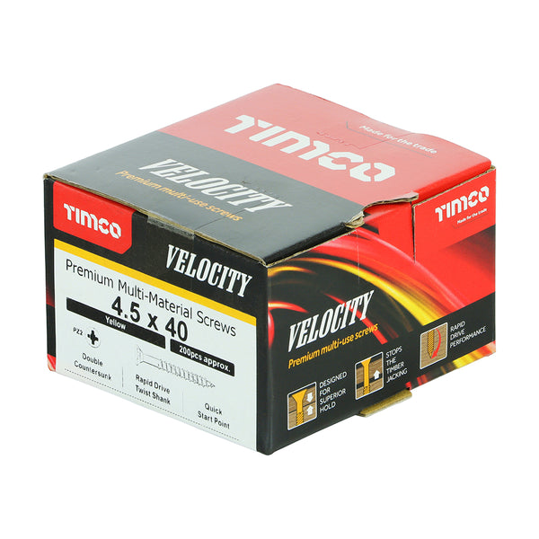 TIMCO Velocity Premium Multi-Use Countersunk Gold Woodscrews