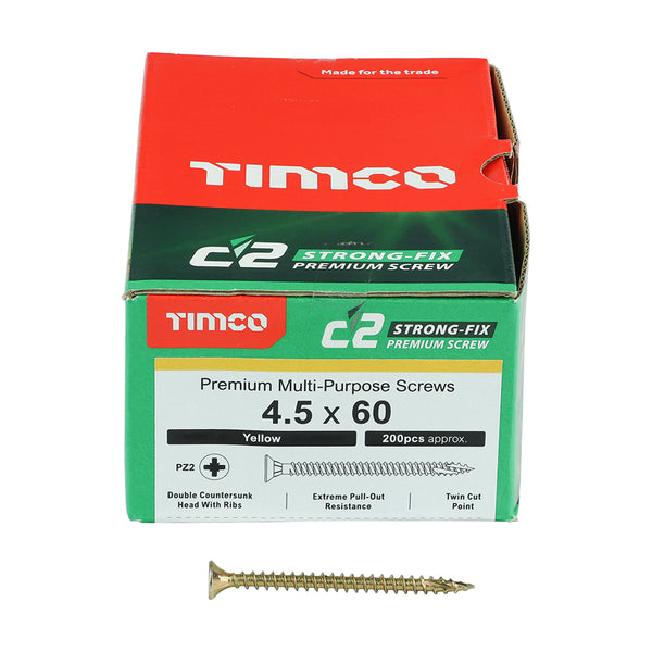 TIMCO C2 Strong-Fix Multi-Purpose Premium Countersunk Gold Woodscrews