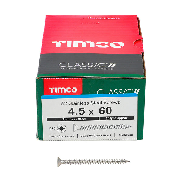 TIMCO Classic Multi-Purpose Countersunk A2 Stainless Steel Woodcrews